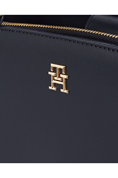 Tommy Hilfiger Women Space Blue Polyurethane Monotype Satchel Bag