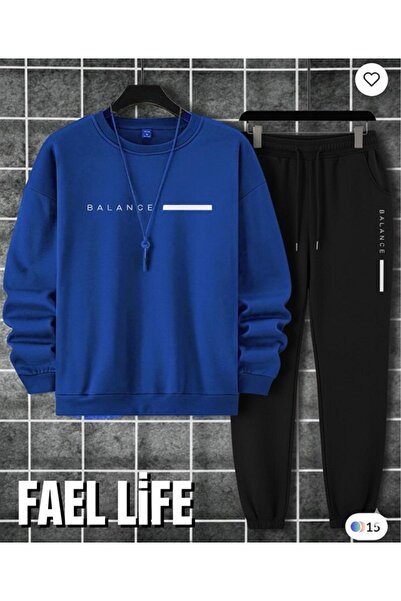 FAEL LİFE طقم شتوي للجنسين (بنات/أولاد) بطباعة متوازنة وحجم كبير