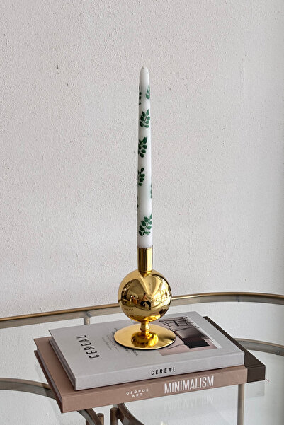 Shura Homeware Metal Top Şamdan Gold Dekoratif Obje Mumluk
