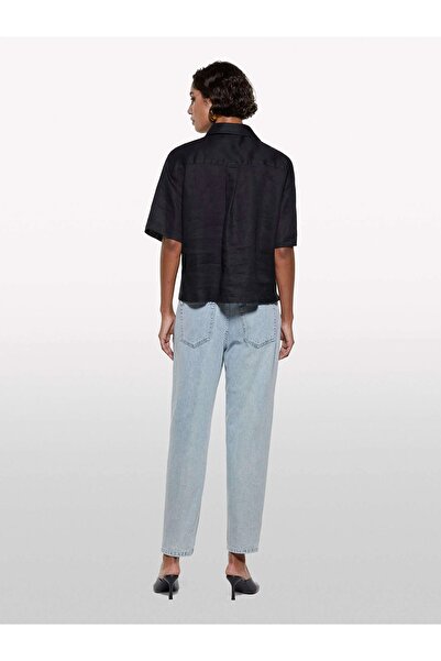 Sisley Women's 100% Cotton Stone Washed Regular Waist Mom Fit Denim Pants 325P4Tfhle04I-Sis901