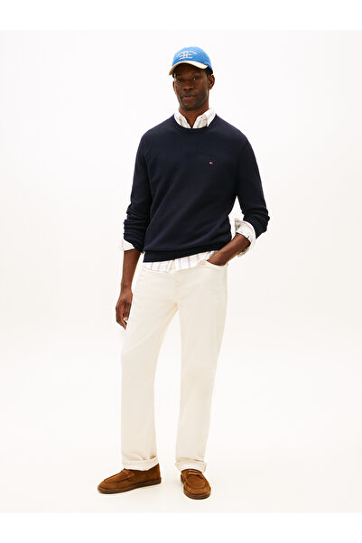 Tommy Hilfiger Men Blue Cotton Essential Structure Crew Neck Sweatshirt