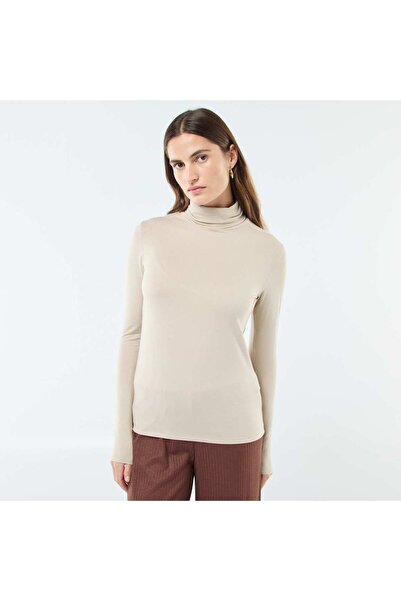 KİABİ Roll-neck Long-Sleeved Top BEIGE