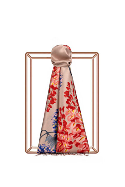 ipekevi Fondöten Akasya Desenli İpek Şal