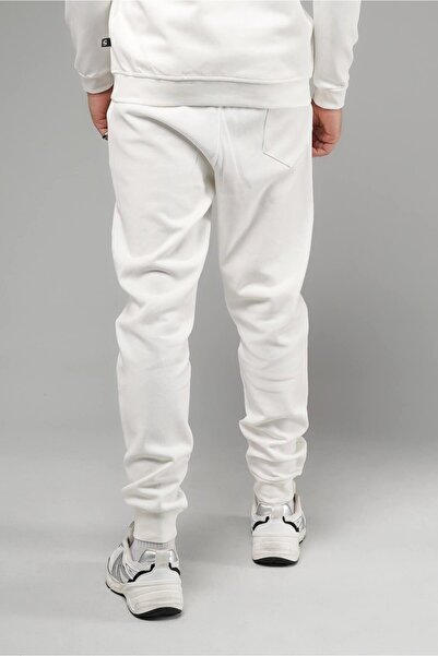 SOFTWAY Унисекс панталони с джобове и редовна кройка от интерлок пике - бели