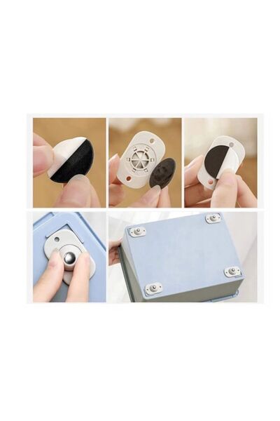 HAPPY JOKER Set of 4 self-adhesive universal furniture wheels, 8 kg, white, 4.5 x 2.8 x 2 cm, HAPPY JOKER®