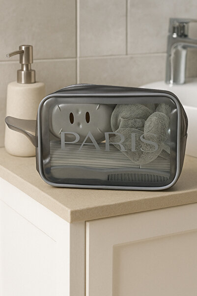 ARVALE Portable Bathroom Travel Kit – Includes Soap Dispenser, Brush Container, Washcloth, Comb - Paris