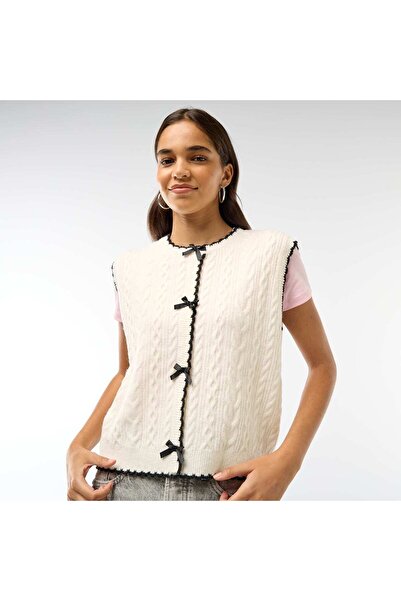 KİABİ Trompe-l'oeil Vest Effect Sweater BEIGE