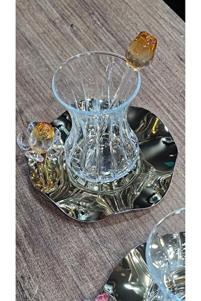 Turkish Store İstanbul Rose Garden 6 Person Tea Set