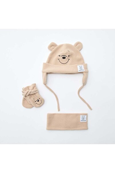 KİABİ Winnie and Marie' 'Disney' Hat + Glove + Snood Set BEIGE