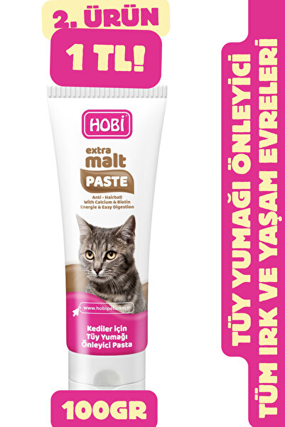HOBİ Tüy Dökülme Engelleyici, Tüy Yumağı Ve Kusma Önleyici Kedi Malt Macun 10...