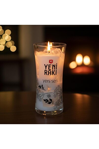 HOBİ55 El Yapımı Kokulu Mum Cam Bardak 12 cm Rakı Bardağı 1 Adet