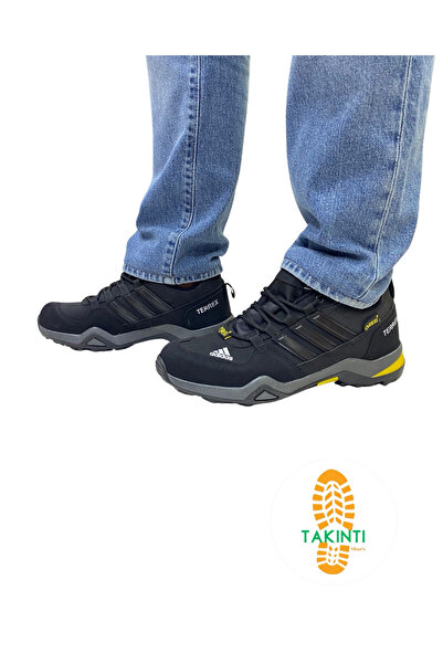 takıntı Siyah sarı outdoor ayakkabı