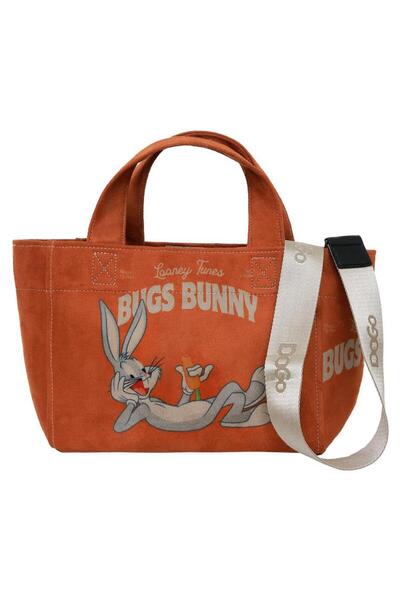 Dogo Women's Vegan Orange Medium Tote Bag - Warner Bros Bugs Bunny Chill Bunny Design