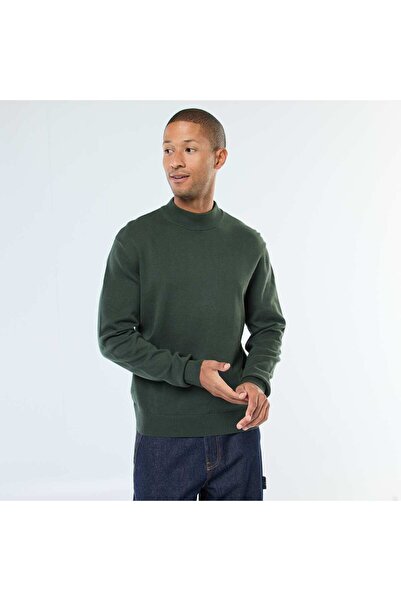 KİABİ Lightweight Fine Knit Roll Neck Jumper KHAKI