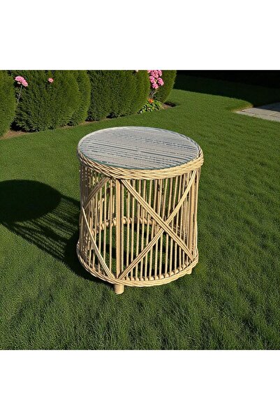 MY WORLD GARDEN BAHÇE BALKON MUTFAK RATTAN ÖRGÜ DEKORATİF YUVARLAK SEHPA
