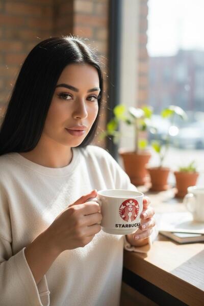 Starbucks Set of 4 Ceramic Mugs with Metal Stand – Modern Design, 90 ml each