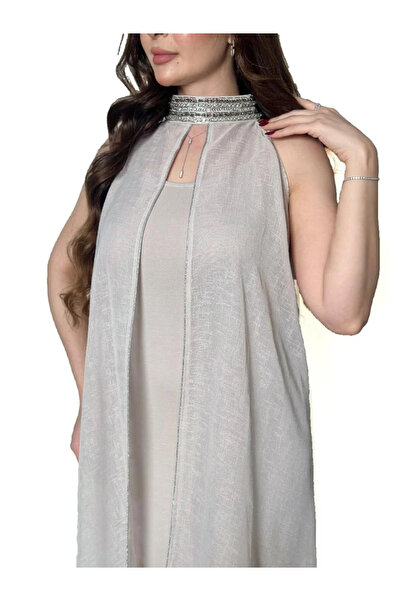 TREASUREISLAND Two-piece burlap jalabiya