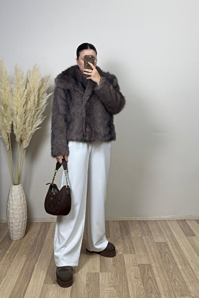 Vizon Collection Premium Jakarlı Lolita Kahverengi Kürk