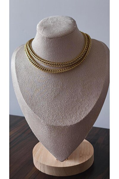 VOBEEYKU سلسلة عنق كلاسيكية مطرزة من السلسلة S (60 سم)