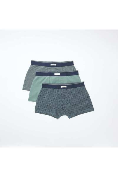 KİABİ Pack of 3 pairs of stretch boxer shorts KHAKI