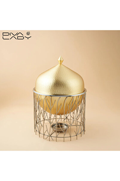DIVA LADY ✨ Luxurious food warmer with a stunning gold dome design 🍲💛 3-liter capacity
