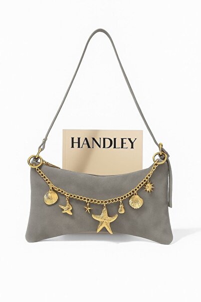 Handley Luxury Leather Suede Baguette Accessory Shoulder Bag