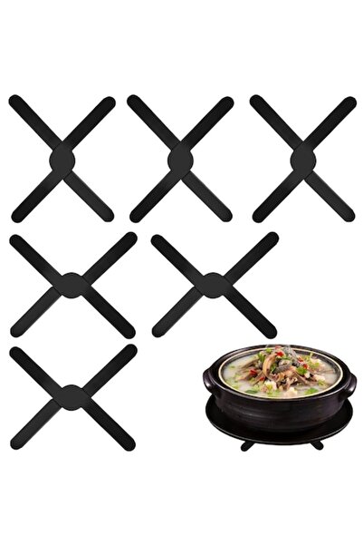HULSEV Set of 6 Heat-Resistant Foldable Silicone Trivets, Non-Slip, Protection for Pots and Countertops