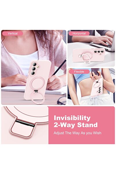 Nezih Case Samsung Galaxy A16 Uyumlu İçi Kadife Stand Olabilen Halka Yüzüklü Kılıf