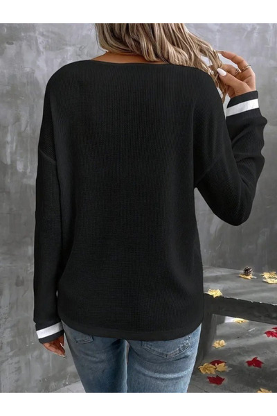 JANES Women's Long Sleeve V-Neck Waffle Blouse, Winter Blouse-Comfortable and Stylish Design