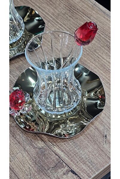 Turkish Store İstanbul Rose Garden 6 Person Tea Set