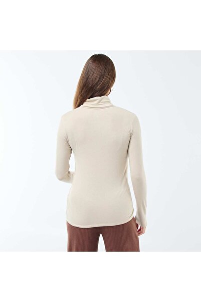 KİABİ Roll-neck Long-Sleeved Top BEIGE