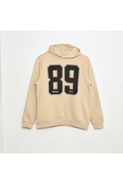 KİABİ سويت شيرت قطني مطبوع باللون البيج