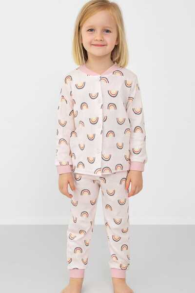 SeaBubbles Rainbow Patterned Girls' Pajama Set