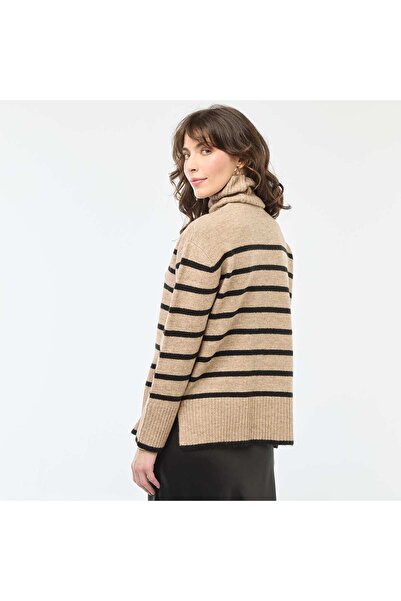 KİABİ Chunky Knit High Neck Jumper BEIGE