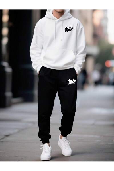 Flaubert -hoodie oversize pentru bărbați cu imprimeu -set de trening 2 piese