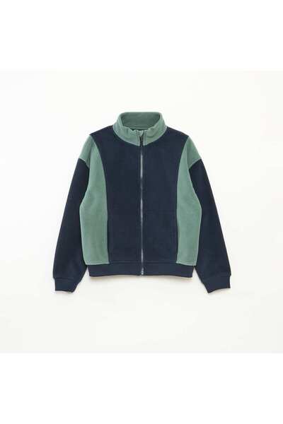 KİABİ سويت شيرت صوف فضفاض أزرق