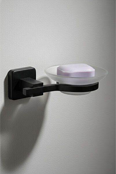 MegaVitrin حامل صابون زجاجي أسود غير لامع من سلسلة كاير |   إكسسوارات حمام من...