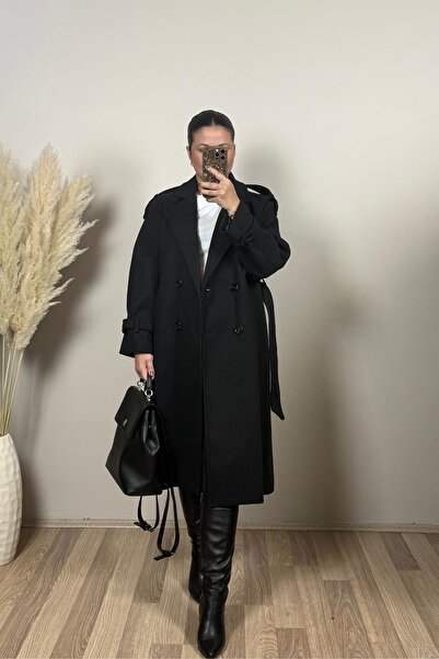 Vizon Collection Siyah Premium Kalite Kaşe Kaban