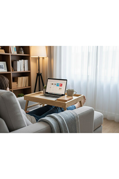 MihRes Bamboo Enjoyment Tray with Folding Legs