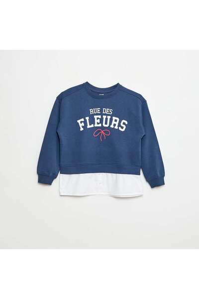 KİABİ قميص تي شيرت أزرق بتأثير 2 في 1