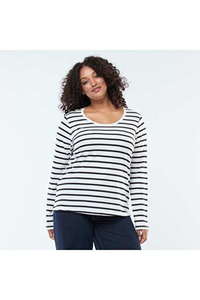 KİABİ Plain long-sleeved jersey T-shirt WHITE