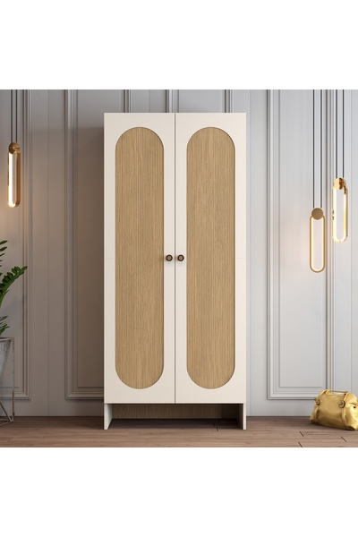Variant Mobilya Münih 2 Kapılı Gardrop (2) - Gölge Çizgili Meşe