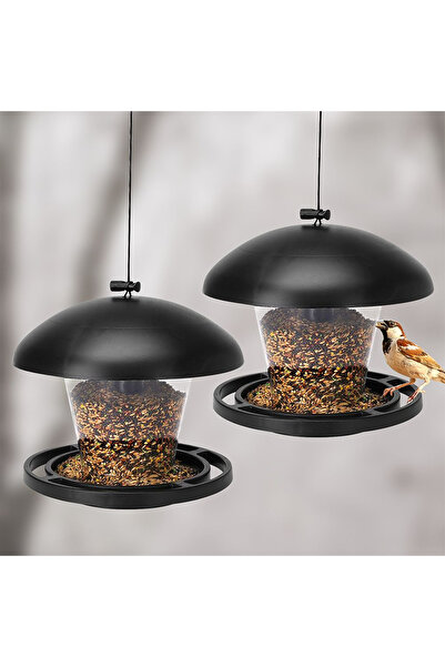 Other Karmnik dla ptaków czarny 2 szt. 19x16,5 cm