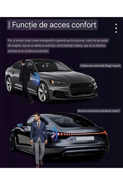 CerCip Smart Car Key, Smart Key, LCD Touch Screen, 4 Buttons, Keyless GO, Keyless Entry, Gray