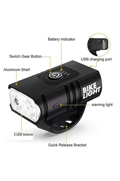 sunvo مصباح أمامي LED للدراجة مزود بـ 6 أوضاع إضاءة، ضوء دراجة قابل لإعادة الشحن للاستخدام الليلي، ملحقات ركوب الدراجات