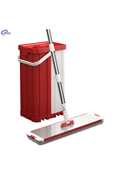 Atomic Clean Set mop plat profesional S8 găleată cu 2 compartimente – sistem dublu de stoarcere