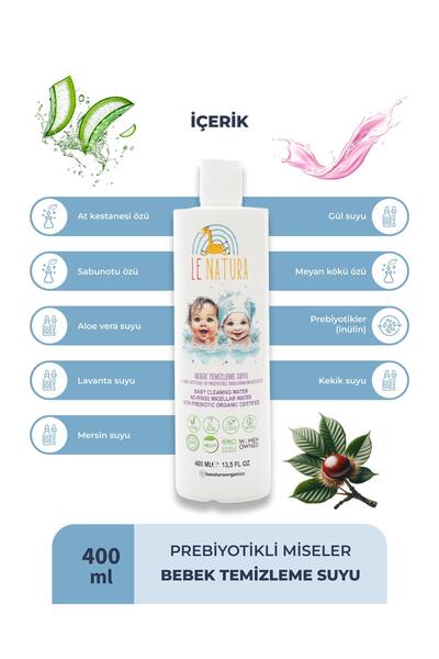 Mai Perla Prebiyotikli Durulanmayan Miseler Bebek Temizleme Suyu 400 Ml – Organik ve Vegan