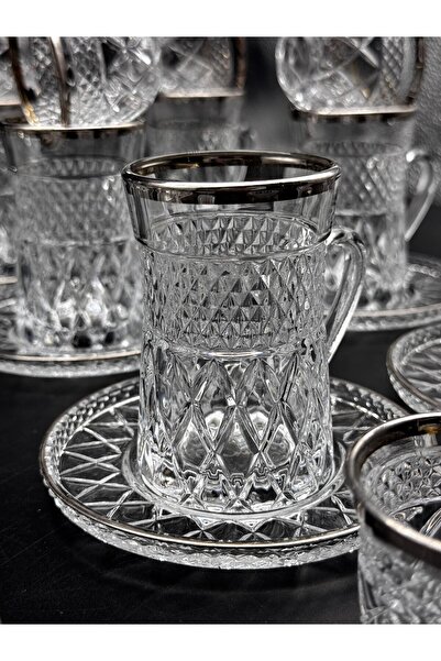 cc bin shihon Crystal glass tea set with saucer and Arabic coffee cup, 36 pieces, for 12 people