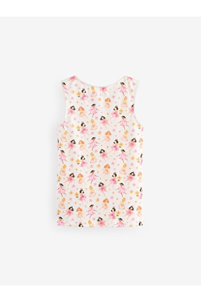 Next Baby Cotton Pink Fairy Patterned Thick Strap Undershirt Set of 3