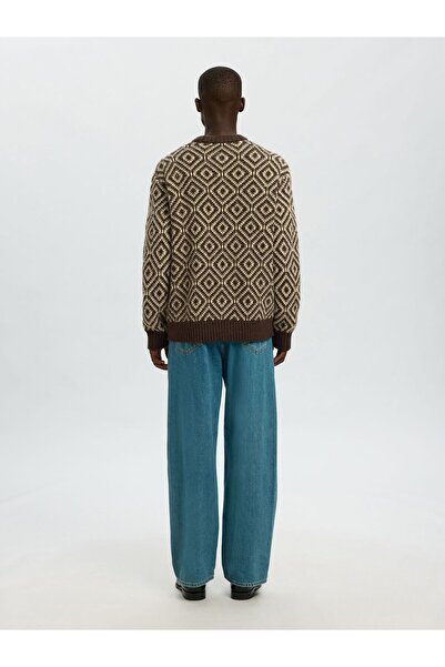 SELECTED Pullover mit Rundhalsausschnitt Print